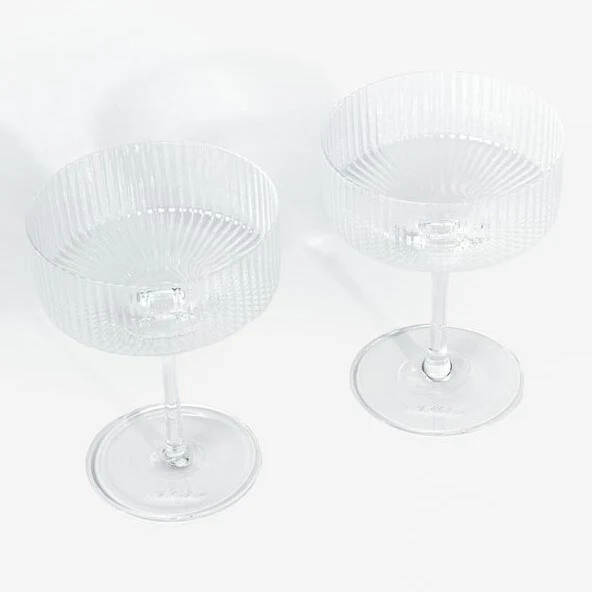 Ribbed Coupe Glass - Set of 2 - Image 3
